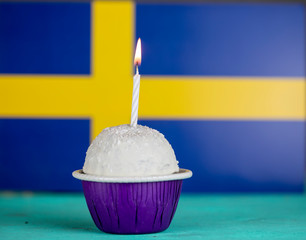 Sweden Flag and Cupcake