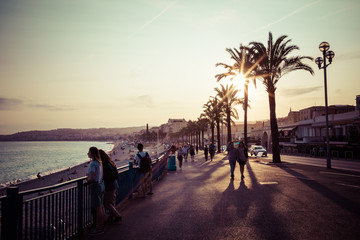 Wall Mural - Nice in the evening after sunset. French Riviera. Provence-Alpes-Cote d'Azur, France.