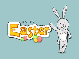 Sticker - Greeting card design for Happy Easter celebration.