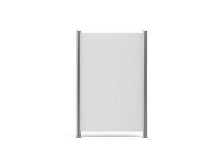 Wall Mural - White blank empty high resolution Business roll up and standee banner display mock up template for your design presentation, 3d illustration