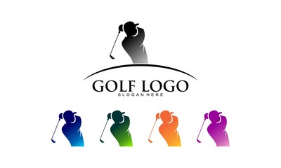 Wall Mural - Golf set template logo