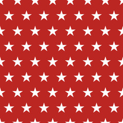 Wall Mural - USA flag seamless pattern. White stars on a red background. Memorial day