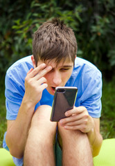 Canvas Print - Young Man with a Phone