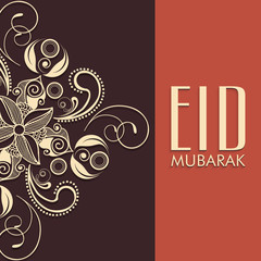 Sticker - Floral greeting card for Islamic festival, Eid celebration.