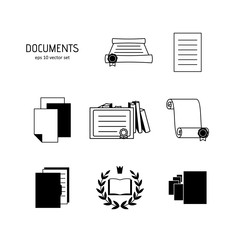 Poster - Documents - vector icon set.