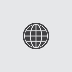 Poster - Globe icon in a flat design in black color. Vector illustration eps10