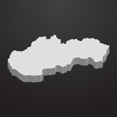 Poster - Slovakia map in gray on a black background 3d