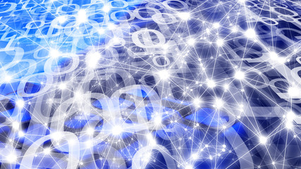 Wall Mural - digital streaming flow, cyber security digital world