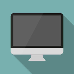 Leinwandbilder - Computer monitor in a flat design with long shadow