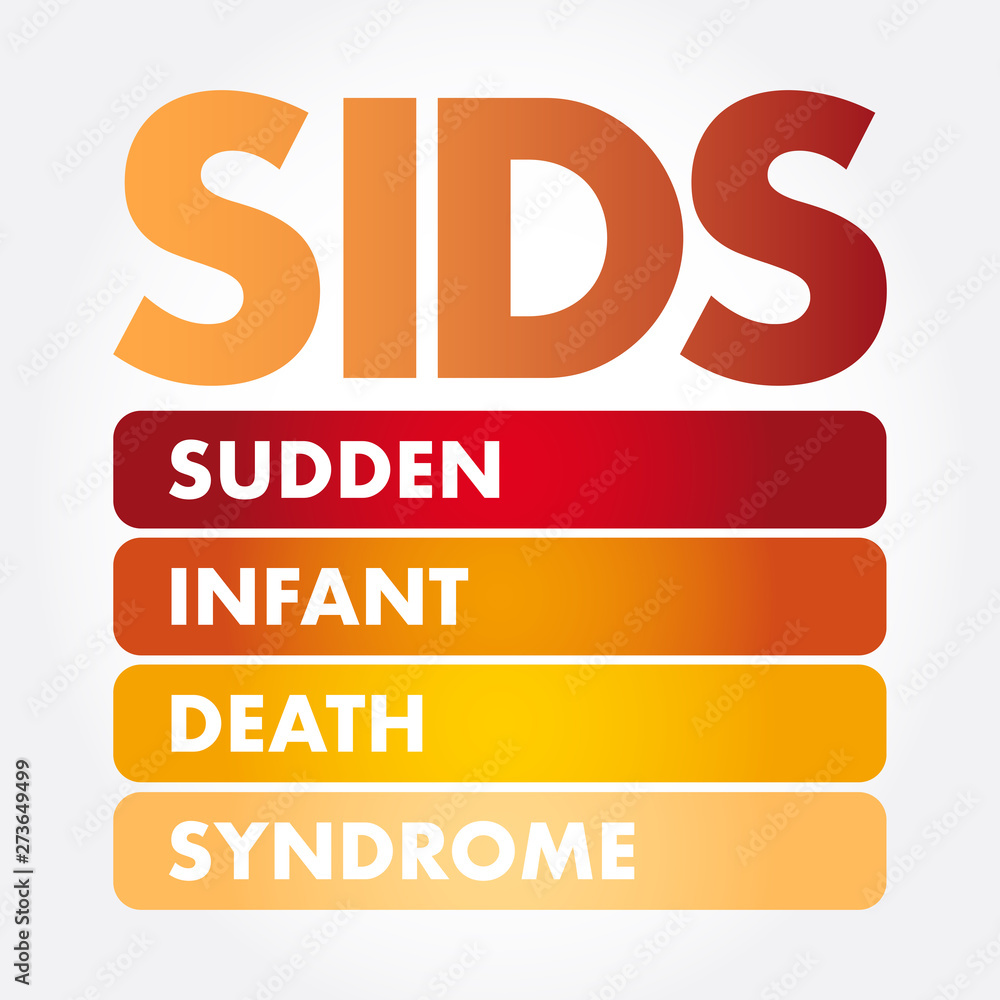 SIDS - Sudden Infant Death Syndrome acronym, medical concept background ...