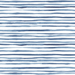 Naklejka na meble Hand painted striped indigo background. Seamless vector pattern