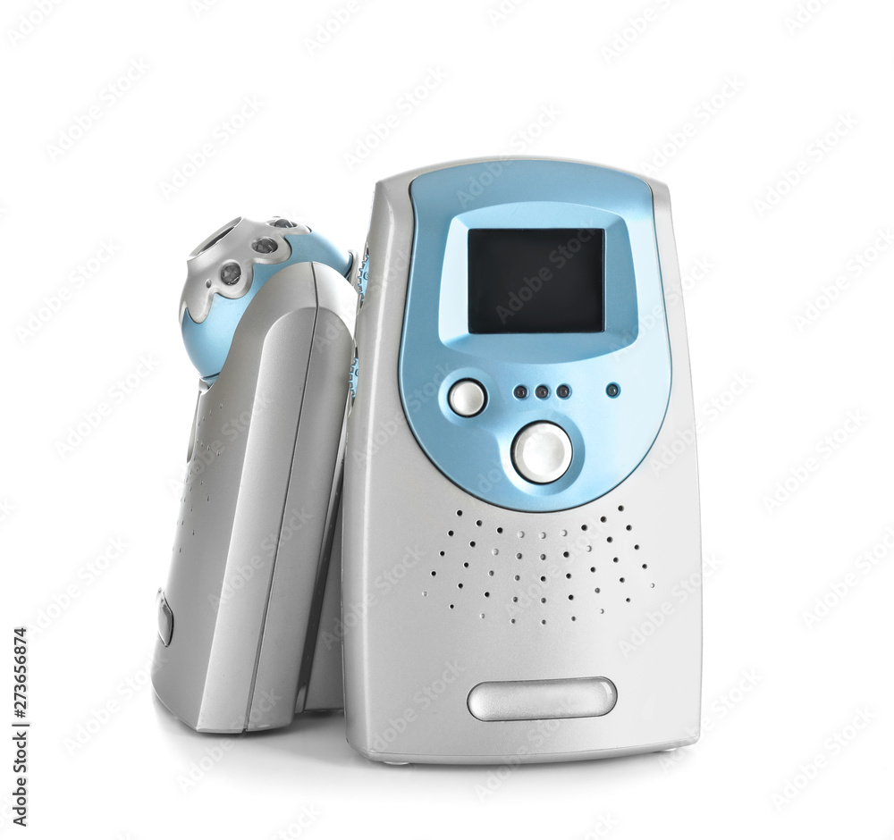 Video baby monitor on white background