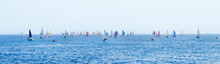 Panorama Of Sailing Yachts During Regatta  Brindisi Corfu 2019