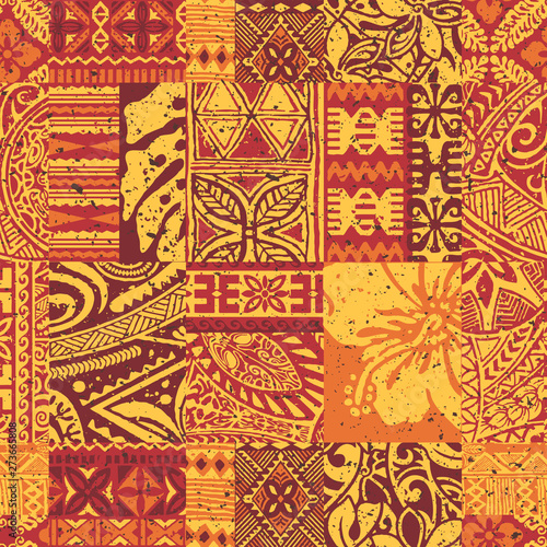 Dekoracja na wymiar  hawajski-styl-plemiennych-tkanin-patchwork-vintage-wektor-wzor-bez-szwu