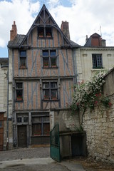 Wall Mural - old typical house in a country town in the Loire Valley, France