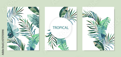 Exotic tropical palm tree. Frame border background. Summer vector illustratio...