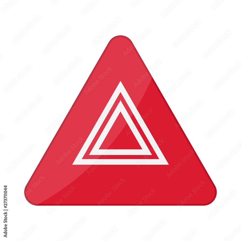 Hazard warning lights flashes button in car. Vector illustration Stock ...
