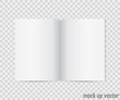 © stas111 - Open book mock up isolated on transparent background. Realistic blank vertical booklet, catalog template, magazine, brochure or notebook mockup for your design