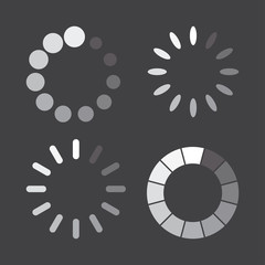 Wall Mural - set of loading icons in a flat design. vector illustration