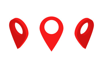Leinwandbilder - Set of red map pointer in isometric style. Vector illustration