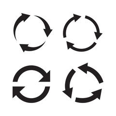 Aufkleber - Set of round arrows in black. Vector illustration