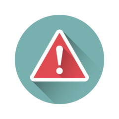Aufkleber - Exclamation sign, danger sign in a flat design. Vector illustration