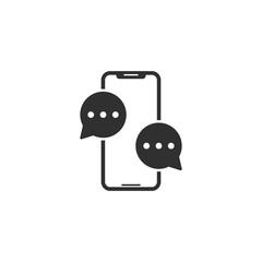 Wall Mural - Smartphone with chat icon in simple design. Vector illustration