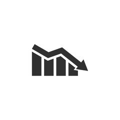 Poster - Falling graph icon in simple design. Vector illustration
