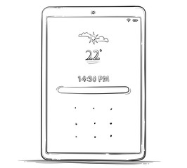 Wall Mural - tablet pc vector drawing