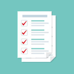 Aufkleber - Stack approved document of paper sheets. Vector illustration