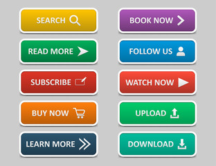 Fototapete - Big set of buttons for design. Vector illustration