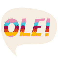 Sticker - Speech bubble with ole word colored as a pinata