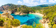 Panoramic view of Cala Giverola, most beautiful beach on Costa Brava, Spain