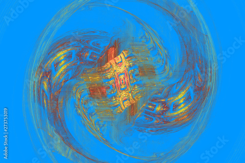 Blue illustration fractal background geometric shapes book cover magick explo...