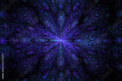 Blue illustration fractal background geometric shapes book cover magick explo...