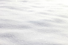 Beautiful Sunny Bright Snow Texture Winter Season Copy Space Background. Selective Focus Used.
