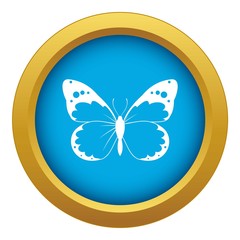 Wall Mural - Butterfly icon blue vector isolated on white background for any design