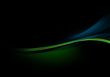 Abstract Background Waves. Black, Blue And Green Abstract Background