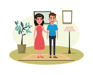 Sticker - couple avatar cartoon character portrait