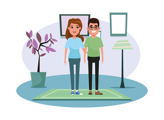 Poster - couple avatar cartoon character portrait