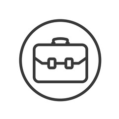 Poster - Briefcase icon. Bag symbol. Flat vector sign isolated on white background. Simple vector illustration for graphic and web design.