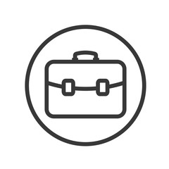 Poster - Briefcase icon. Bag symbol. Flat vector sign isolated on white background. Simple vector illustration for graphic and web design.