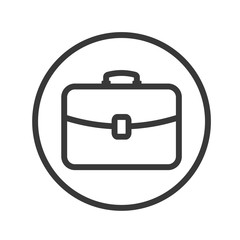 Poster - Briefcase icon. Bag symbol. Flat vector sign isolated on white background. Simple vector illustration for graphic and web design.