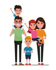 Wall Mural - family avatar cartoon character portrait