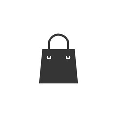 Aufkleber - shoping bag icon black color editable. shoping bag symbol Flat vector sign isolated on white background. Simple vector illustration for graphic and web design.