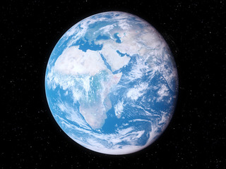 3d rendered illustration of the earth from space