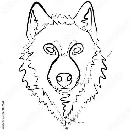Wolf One Line Drawing Line Art Dog Vector Illustration Buy This Stock Vector And Explore Similar Vectors At Adobe Stock Adobe Stock