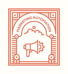 Wall Mural - marketing automation icon concept