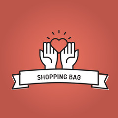 Sticker - SHOPPING BAG LINE ICON SET