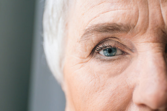 Face of elderly woman, closeup